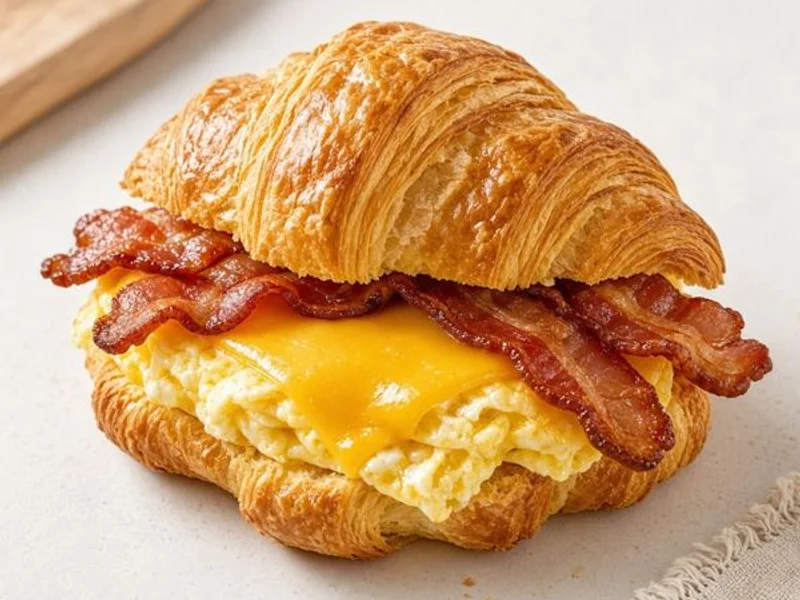 Bacon, Egg & Cheese on Croissant from the Panera Bread menu