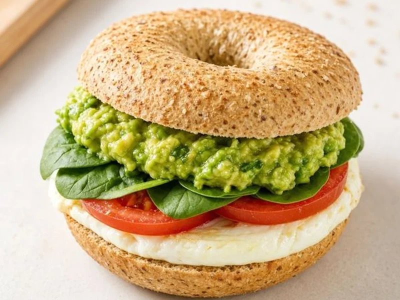 Garden Avo & Egg White on Multigrain Bagel Flat