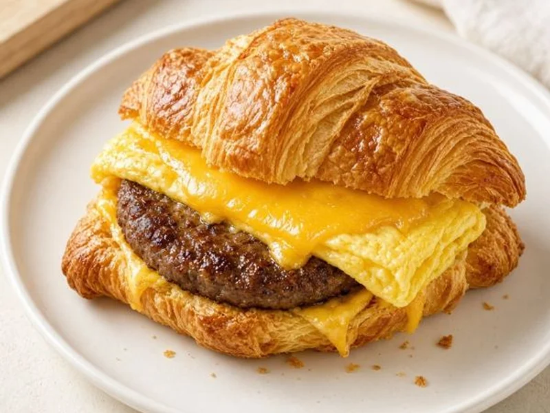 Sausage, Egg & Cheese on Croissant from the Panera Bread menu