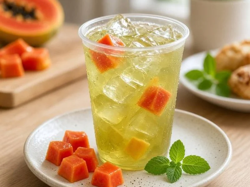 Passionfruit Papaya Naturally Flavored Iced Green Tea from the Panera Bread menu
