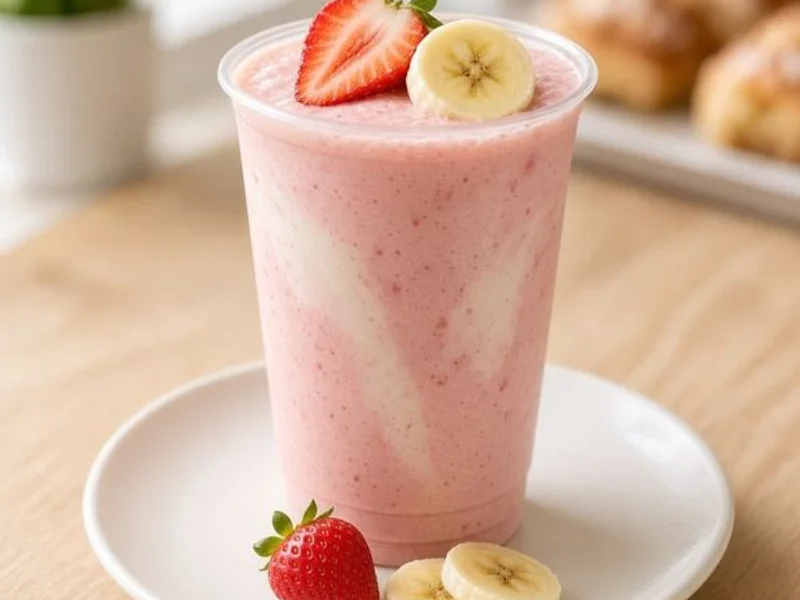 Strawberry Banana Smoothie with Greek Yogurt from the Panera Bread menu