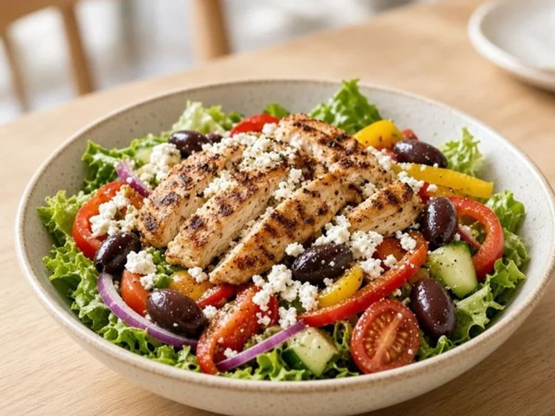 Greek Salad with Chicken from the Panera Bread menu